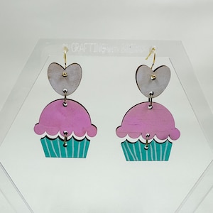 Ice Cream Love Earring SVG File, Laser SVG File, Earring Cut File for Lasers