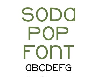 Fuente Soda Pop, fuente manuscrita, fuente moderna y bonita para manualidades, fuente para uso comercial, fuentes divertidas para artesanos, sublimación, diseño de camisetas