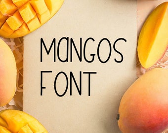 Mangos Font, Commercial Use Font, Cute Fonts, Fonts for Crafting, Handwritten Font