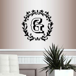 Wall Vinyl Decal Home Decor Art Sticker Custom Personalized Monogram Initials Family Letter Script Lettering Removable Mural Design 2626