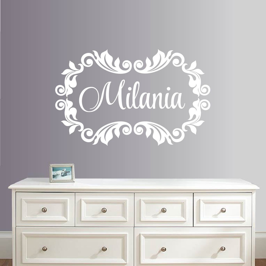 Wall Vinyl Decal Home Decor Art Sticker Cute Floral Frame Custom ...