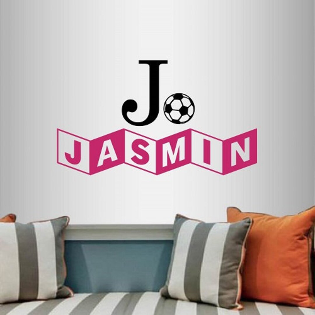 Wall Vinyl Decal Home Decor Art Sticker Soccer Custom Personalized Name ...