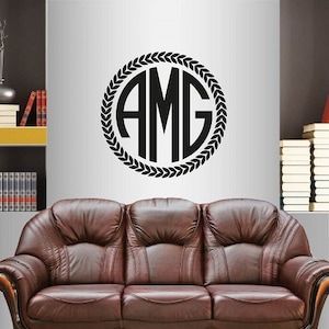 Wall Vinyl Decal Home Decor Art Sticker Custom Personalized Monogram Initials Family Letter Script Lettering Removable Mural Design 2623