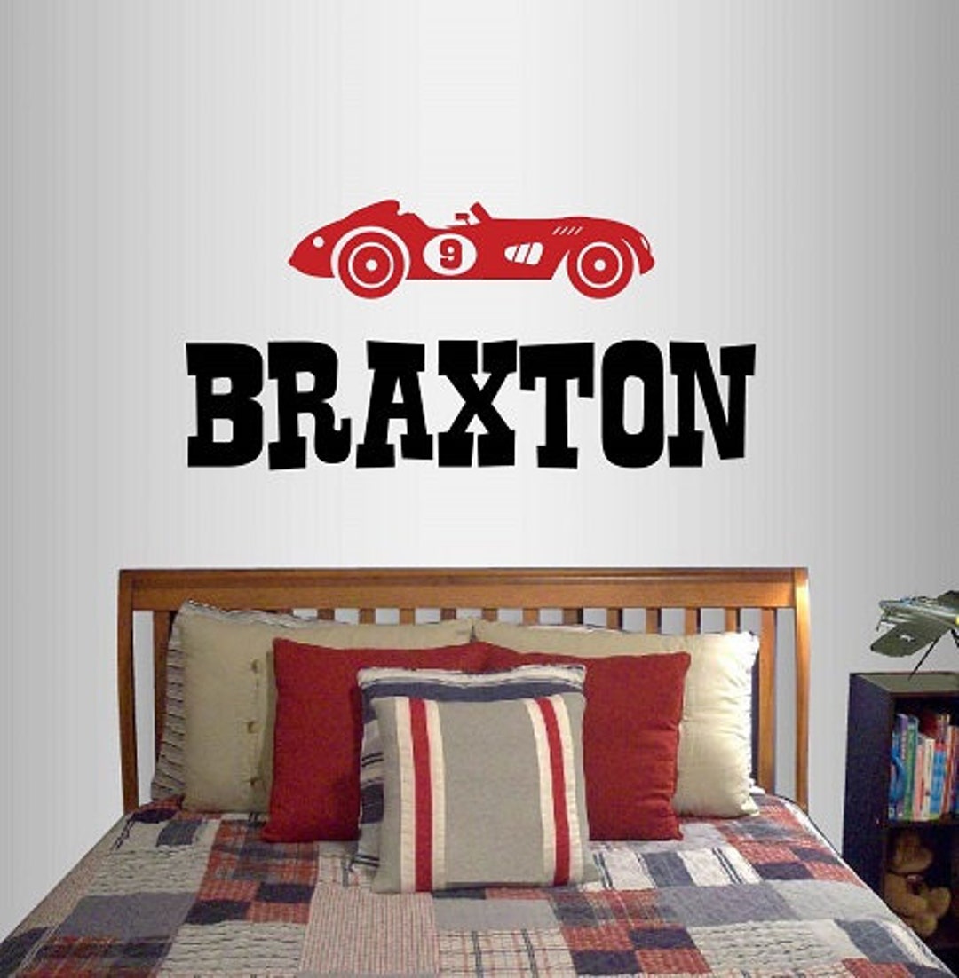 Wall Vinyl Decal Art Sticker Boy Nursery Play Room Racing Car ...