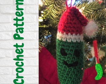 Crochet Christmas Pickle Ornament Pattern – Amigurumi, Holiday Tradition (PDF Pattern)