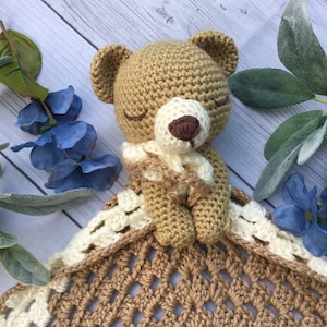 Teddy Bear Lovey, Bear Blanket, Bear Lovey, Security Blanket, Toddler Blanket, Bear Blanket, Woodland Blanket, Baby Blanket, Cuddle Toy Bear