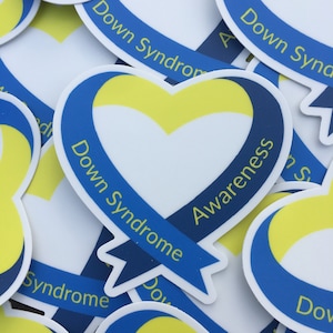 Down Syndrome Awareness Stickers, Down Syndrome Stickers, Down Syndrome Advocate Decals, Down Syndrome Advocate Ribbon Decal, T-21 Sticker