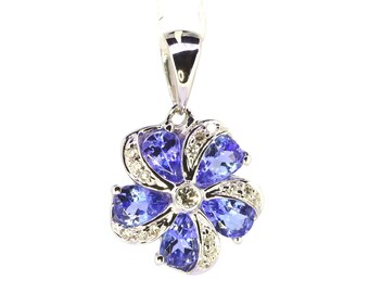 White Gold pendant (14k) with Tanzanite and Diamonds