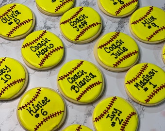 Softball sugar cookies (Assorted 18 pack)