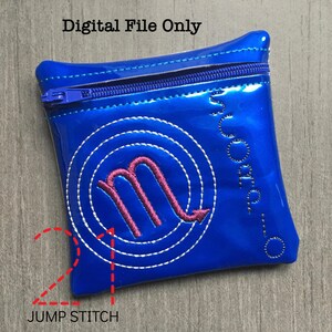 ITH Scorpio 4x4 Zipper Bag *DIGITAL FILE* In The Hoop Embroidery Design