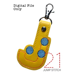 ITH Braille &quot;J&quot; Fob *DIGITAL FILE* In The Hoop Embroidery Design