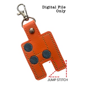 ITH Braille &quot;H&quot; Fob *DIGITAL FILE* In The Hoop Embroidery Design