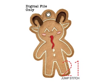 ITH Krampus Ginger Bread Ornament *DIGITAL FILE* En el diseño de bordado de aro