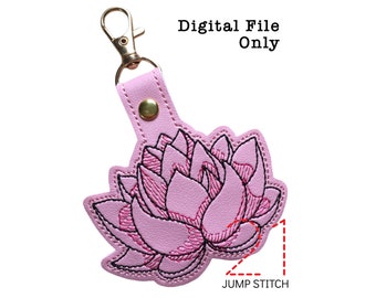 ITH Lotus Fob *DIGITAL FILE* In The Hoop Embroidery Design
