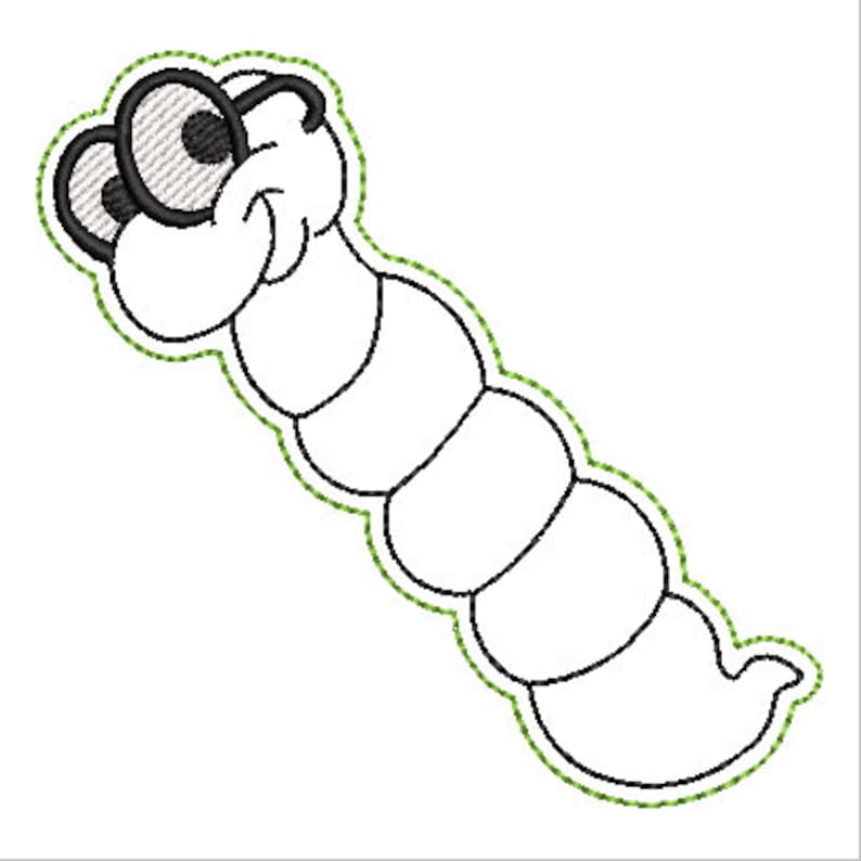ITH Bookworm *ARCHIVO DIGITAL* Diseño de bordado de marcapáginas In The Hoop imagen 4