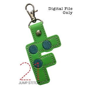ITH Braille &quot;F&quot; Fob *DIGITAL FILE* In The Hoop Embroidery Design
