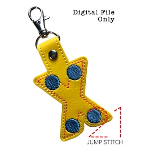 ITH Braille &quot;X&quot; Fob *DIGITAL FILE* In The Hoop Embroidery Design