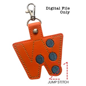 ITH Braille &quot;W&quot; Fob *DIGITAL FILE* In The Hoop Embroidery Design
