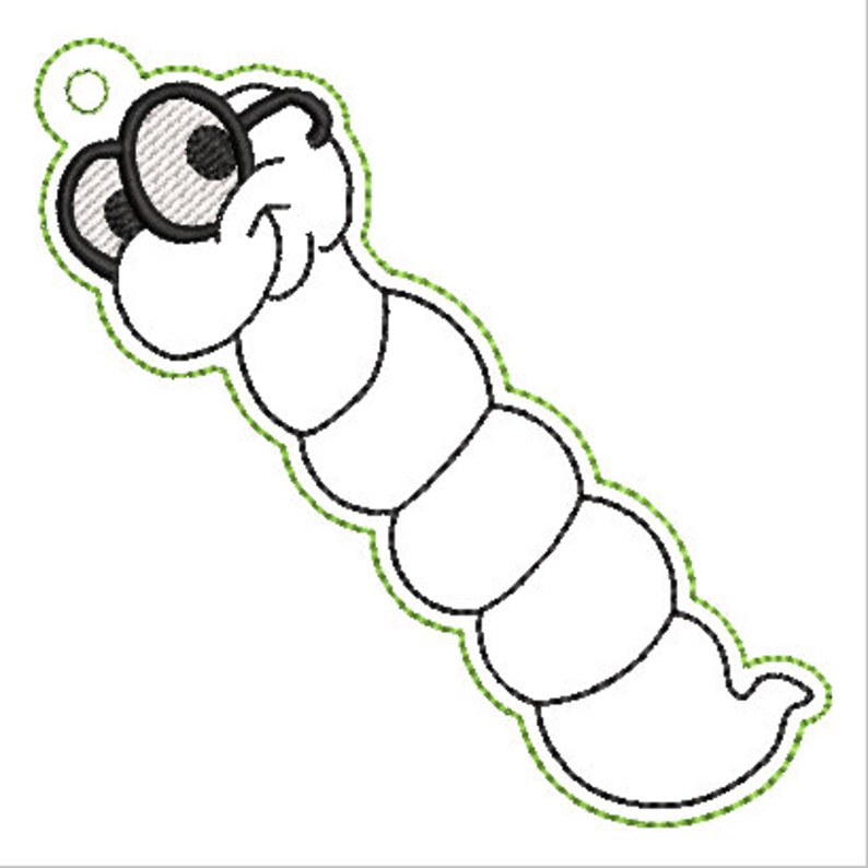 ITH Bookworm *ARCHIVO DIGITAL* Diseño de bordado de marcapáginas In The Hoop imagen 2