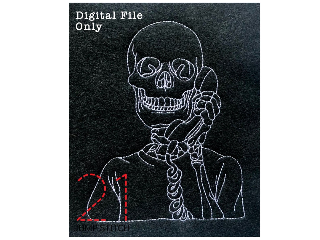Hello Bones *DIGITAL FILE* 5x7 Machine Embroidery Design - Etsy
