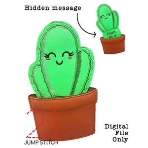 ITH Hidden Message Cactus * FICHIER NUMÉRIQUE * Dans le design de broderie hoop