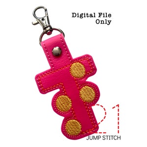 ITH Braille &quot;T&quot; Fob *DIGITAL FILE* In The Hoop Embroidery Design