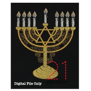 Menorah 4 Sizes  *DIGITAL FILE* Machine Embroidery Design