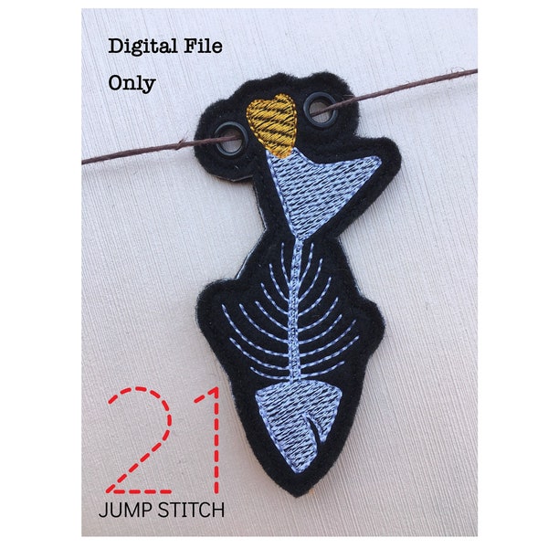 ITH Small Fish Bones *DIGITAL FILE* In The Hoop Bunting Embroidery Design