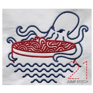 Ramen Octopus 5x7 *DIGITAL FILE* Machine Embroidery Design