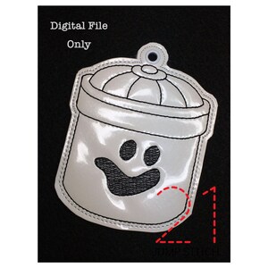 ITH Halloween Boo Bucket *DIGITAL FILE* In The Hoop Ornament Embroidery Design