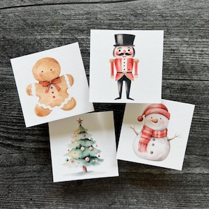 8 Weihnachtskarten | Blanko Karten | 100% Baumwolle | Aquarell | Abbildungen