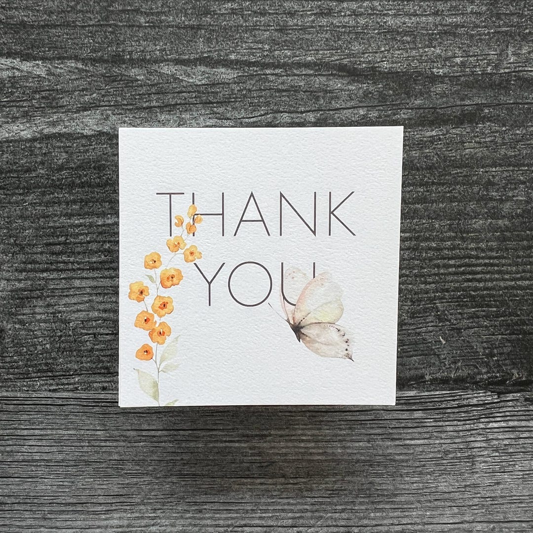 Set of 4 Note Cards | Thank You | Blank Cards | 100% Cotton ...