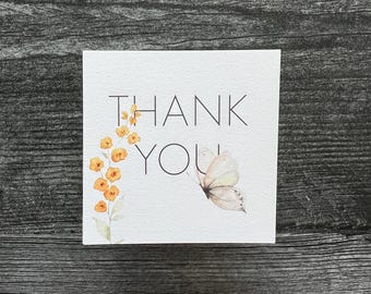 Set di 4 biglietti di auguri / Grazie / Biglietti vuoti / 100% cotone / Illustrazioni