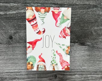 Set of 6 Greeting Cards with envelopes | Blank Greeting Cards | Holiday Cards | Gnomes