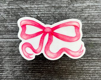 Vinyl Sticker · Clear Die Cut Sticker · Pink Bow