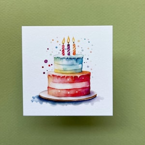 Jeu de 4 cartes | Joyeux anniversaire | Cartes vierges | 100 % coton | Illustrations
