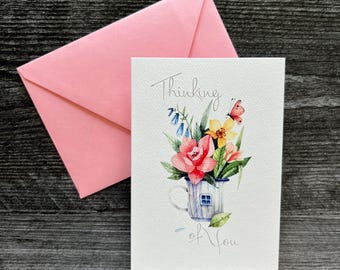 Pensando a te / Biglietto di auguri di supporto e simpatia /