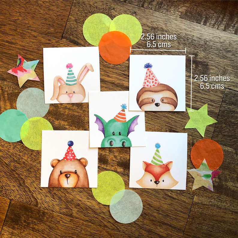 Set Of 10 Cute Animal Note Cards Blank Cards Cute Animals Etsy UK