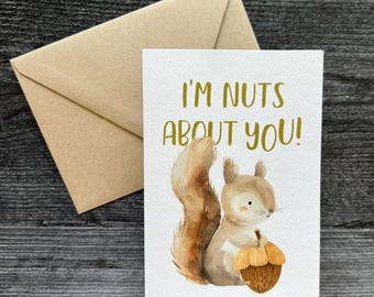 Sono pazzo di te - Biglietto d'auguri / Acquerello / Partner / Amore