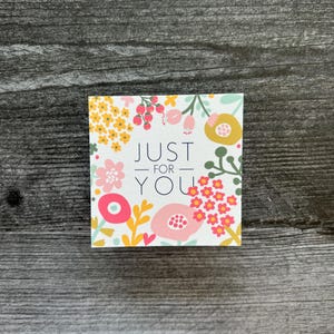Jeu de 4 cartes | Juste pour vous | Cartes vierges | 100 % coton | Illustrations