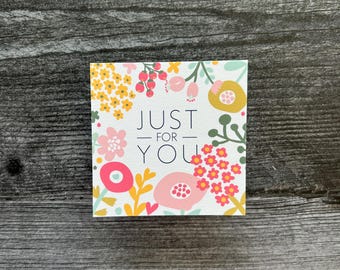 Set di 4 biglietti di auguri / Solo per te / Biglietti vuoti / 100% cotone / Illustrazioni