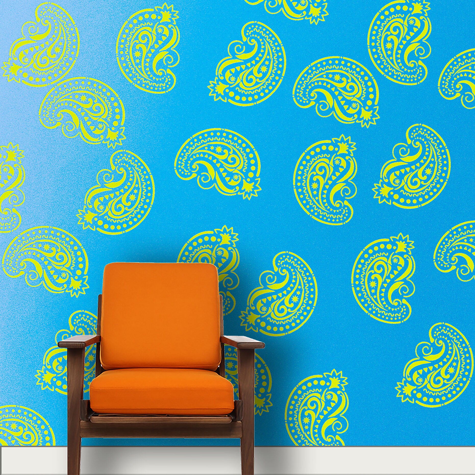 Paisley Motif Paisley Pattern wall stencils indian Etsy