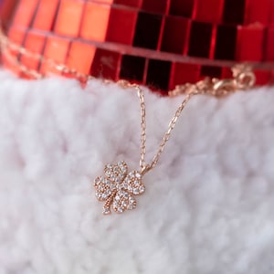 Silver Clover Necklace, Dainty Four Leaf Clover Necklace, Good Luck Necklace