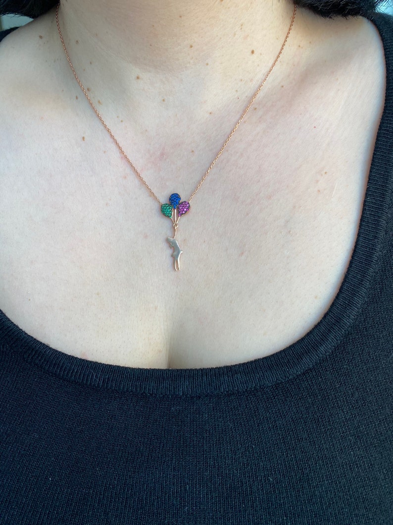 Dainty Charm Girl Necklace Girl Necklace With Colorful Stones Etsy