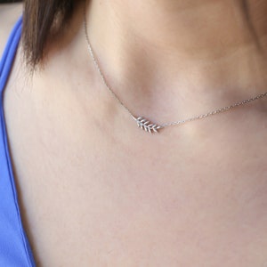 Minimalist Olive Leaf Necklace in Gold and Silver