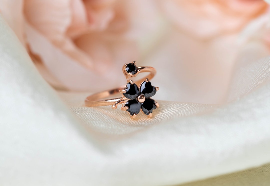 Adjustable Four-leaf Clover Ring, Nature's Gift Wishful Gem - Etsy