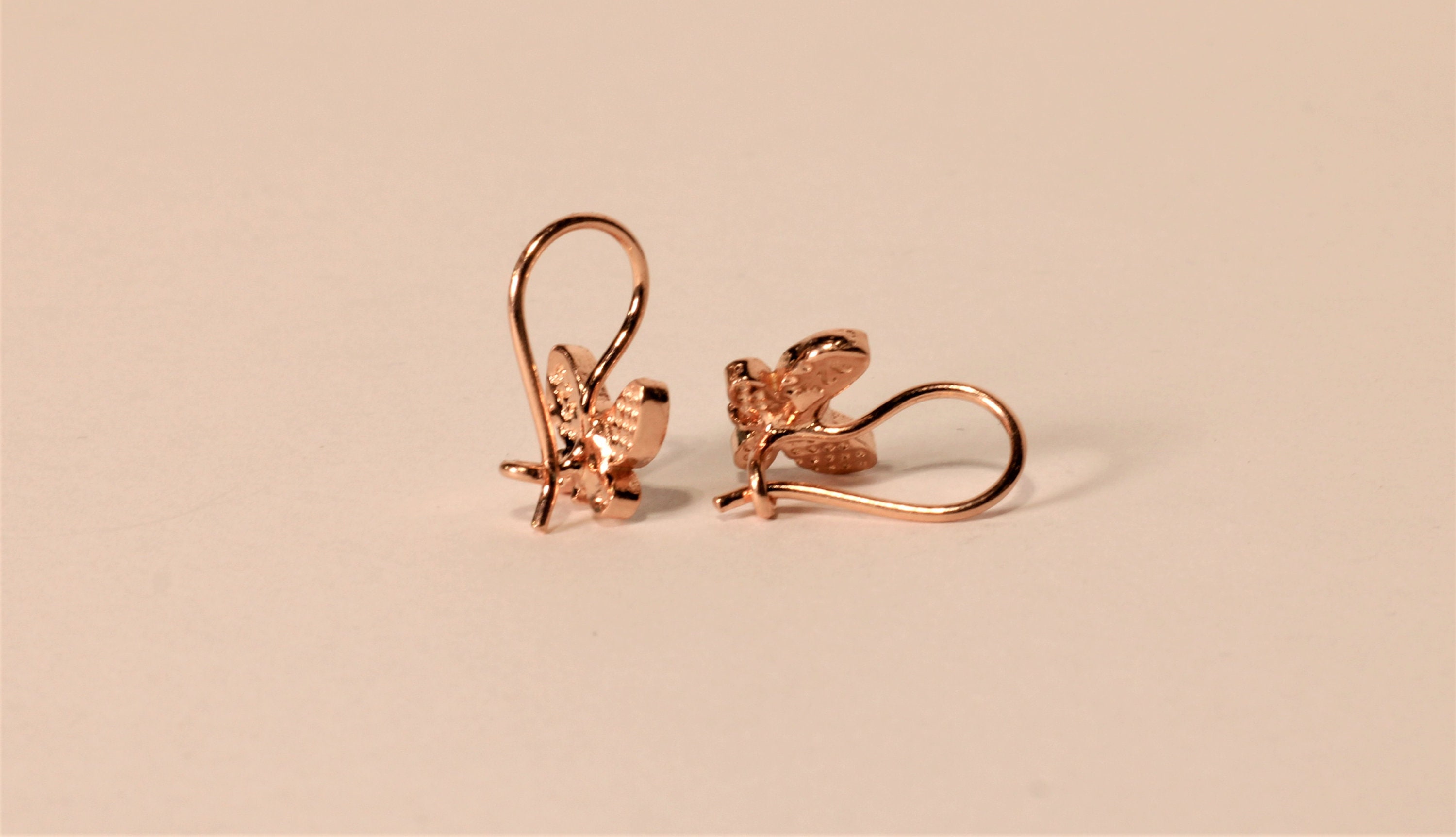 20 Pcs/ 10 Pairs Rose Gold Flashed Silver Butterfly Earring Backs Replacement for Stud Earrings Accessories DIY Tools, 5x4x3mm