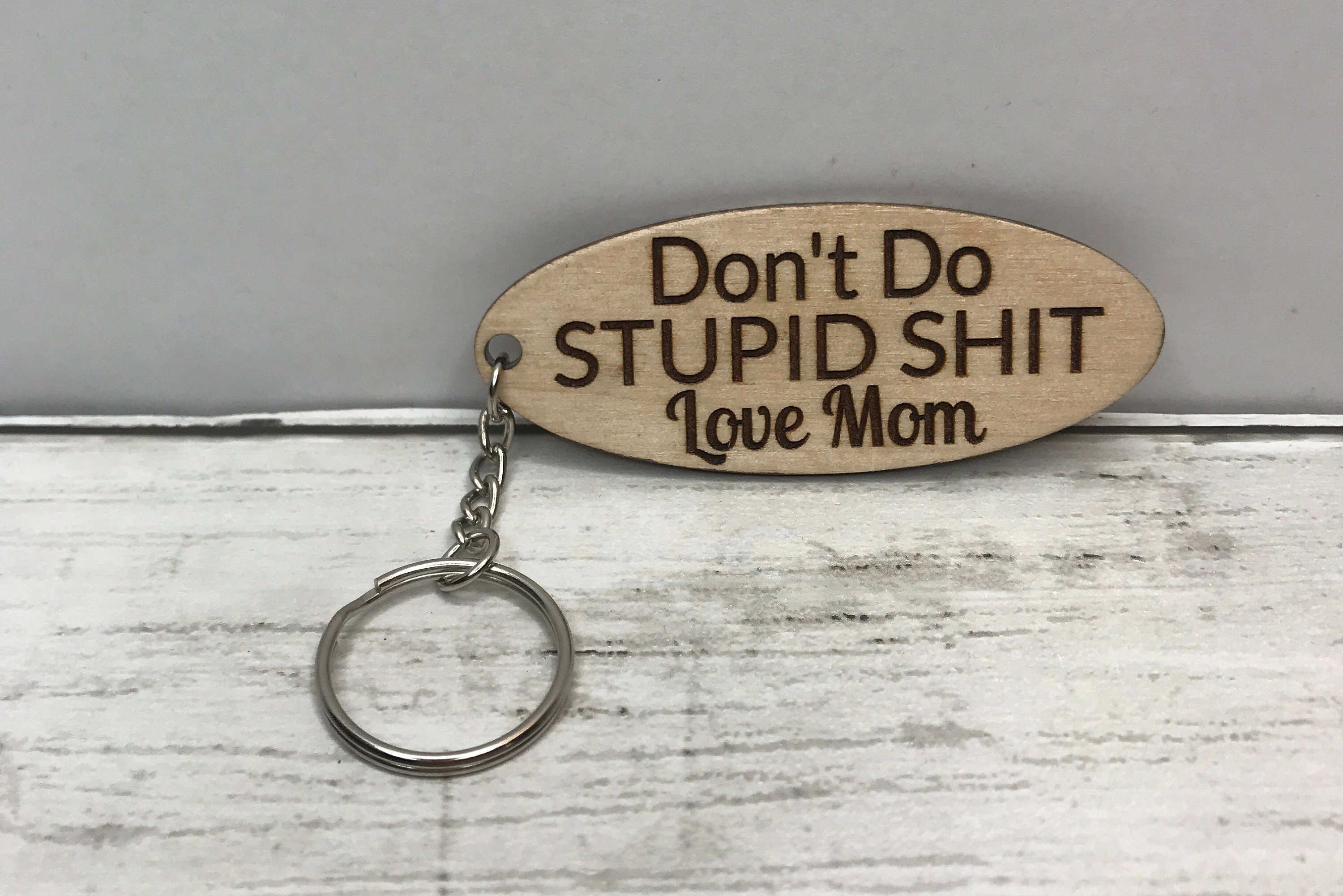 3 Pack Funny Keychain, Don't Do Stupid from Dad, Fashion Black Key Chain  Gift for Son Daughter, Don't Do Stupid Shit Keychains 