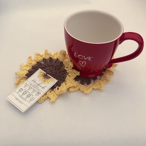Crochet Sunflower Coaster Pattern