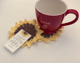 Crochet Sunflower Coaster Pattern